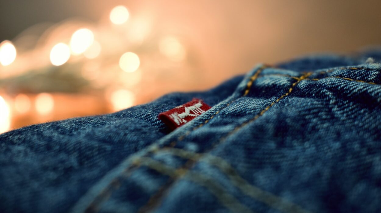 blue denim textile with white background